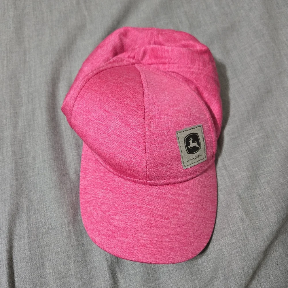 John Deere Pink Polyester Snapback Hat With Patch Toddlers One Size Like New